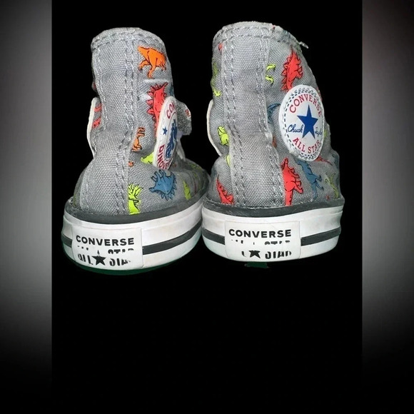 CONVERSE KIDS DINOVERSE DINOSAUR PRINT IV HI SNEAKERS SHOES size 7 - Picture 7 of 10